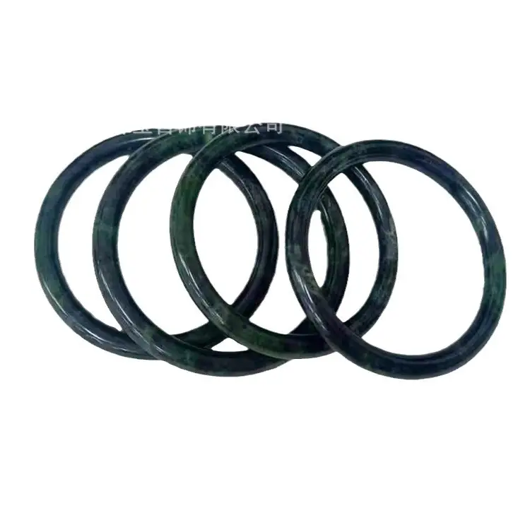 Natural Xiuyu Jade Bracelet 501 Ink Jade Round Bar - Image 5