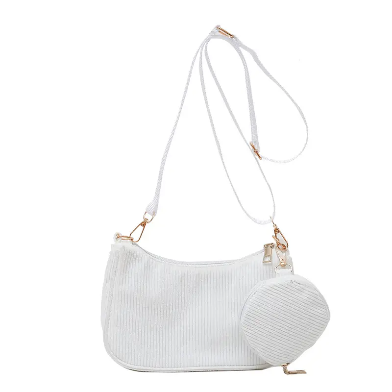 Women's Grey Corduroy Shoulder Bag 2023 New Arrival - Image 13