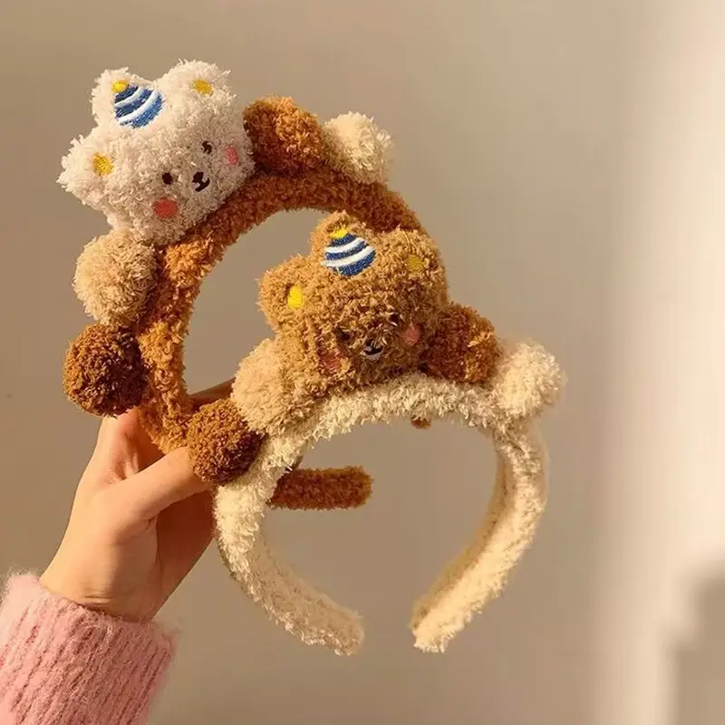 Autumn Winter Bear Hairband with Velvet Texture — feature 20