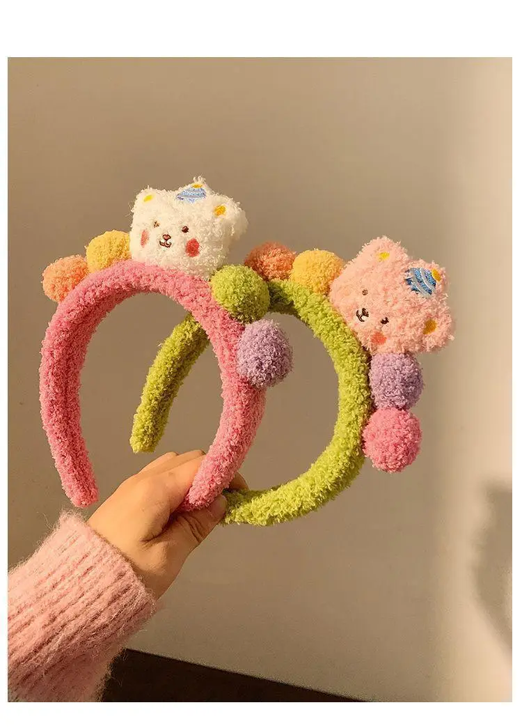 Autumn Winter Bear Hairband with Velvet Texture — feature 24