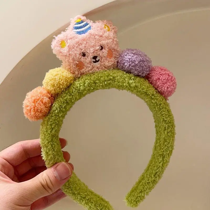 Autumn Winter Bear Hairband with Velvet Texture — feature 27