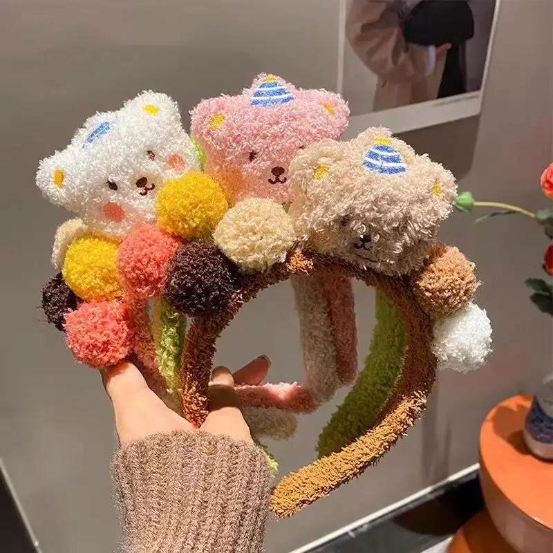 Autumn Winter Bear Hairband with Velvet Texture — feature 28