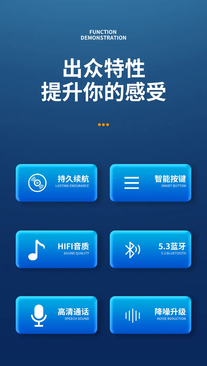 Wireless Bluetooth Earphones with Blue LED & Large Battery β feature 2