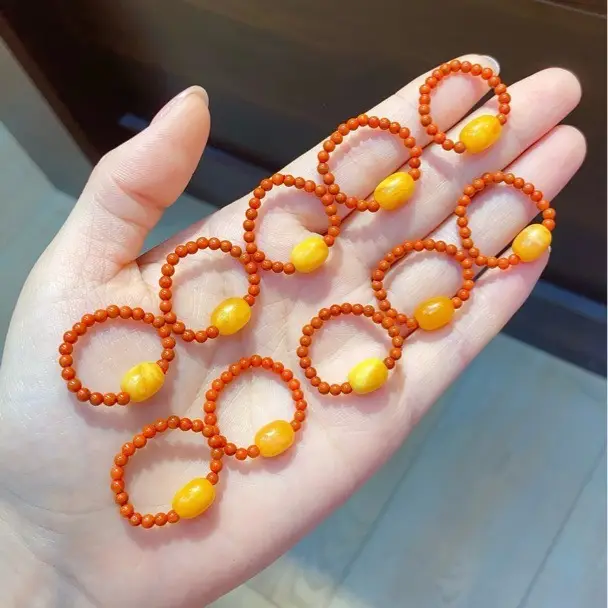 Natural Beeswax Jujube Beads Ring with Honey Preservative - Image 2