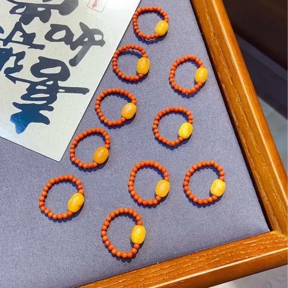 Natural Beeswax Jujube Beads Ring with Honey Preservative - Image 3