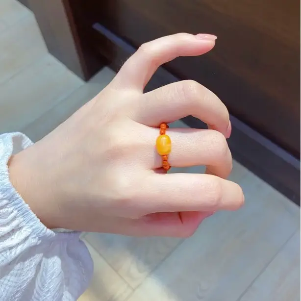 Natural Beeswax Jujube Beads Ring with Honey Preservative - Image 4
