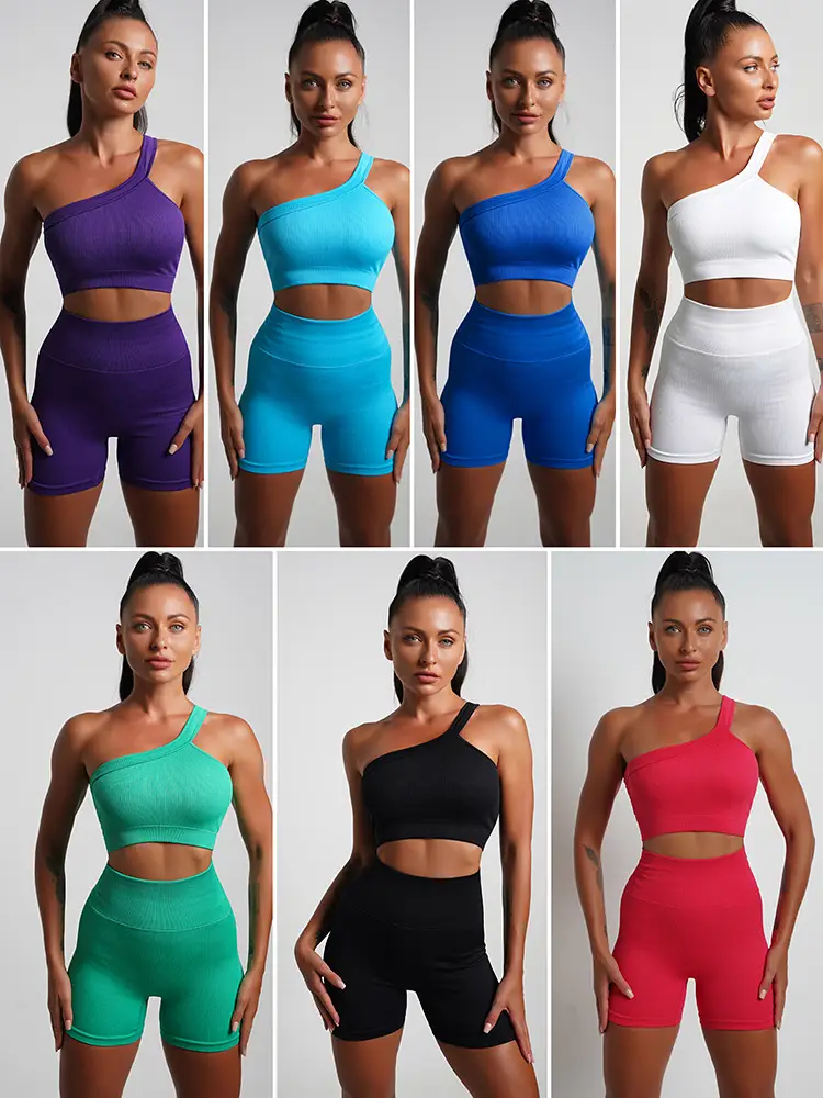 Red Seamless Yoga Top with High Waist & Chest Pad — feature 3