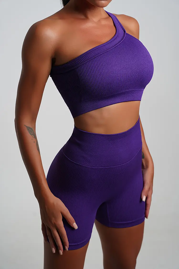 Red Seamless Yoga Top with High Waist & Chest Pad — feature 33