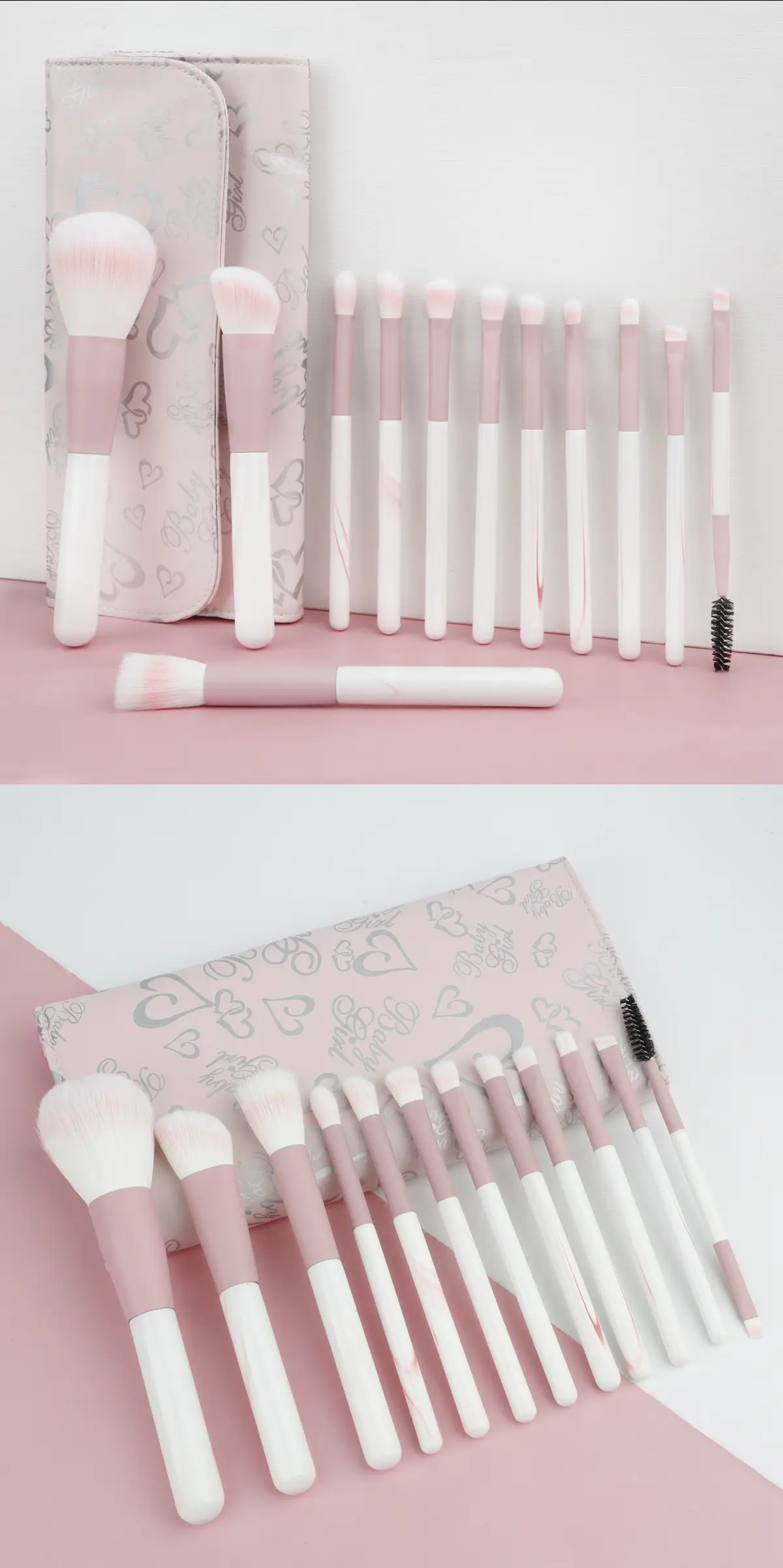 12-piece clear sky makeup brushes set for beginners — feature 2