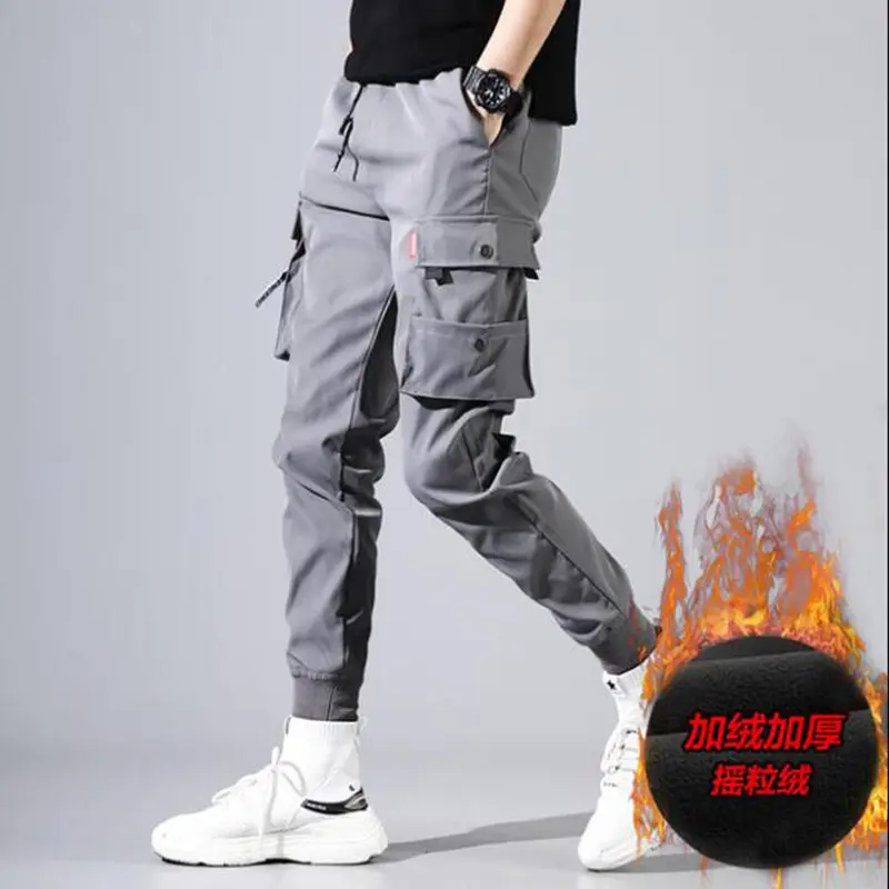 Men's Black Cargo Jogger Pants 2025 Winter Style
