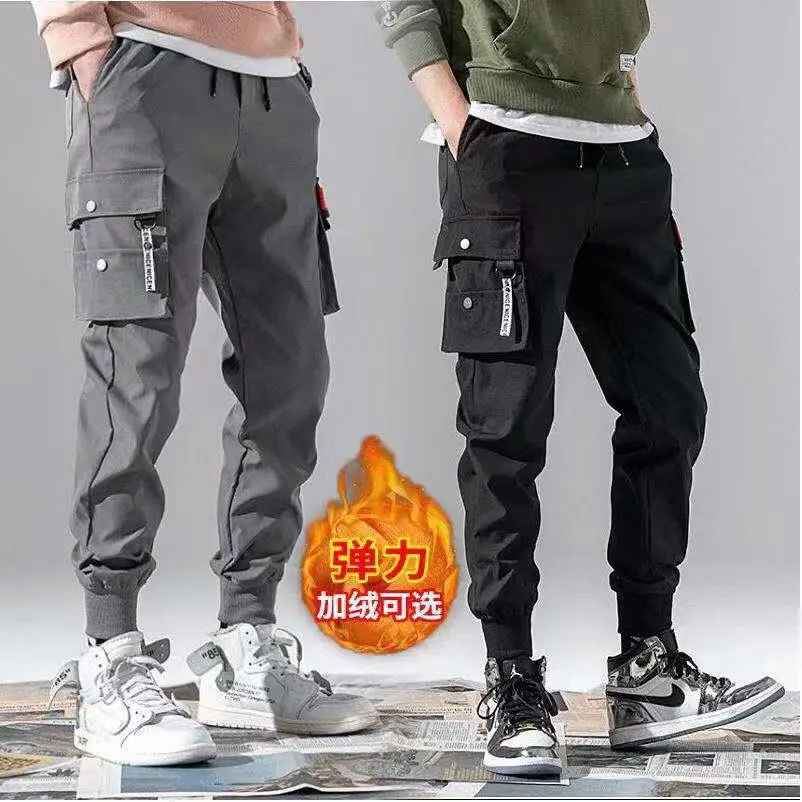 Men's Black Cargo Jogger Pants 2025 Winter Style