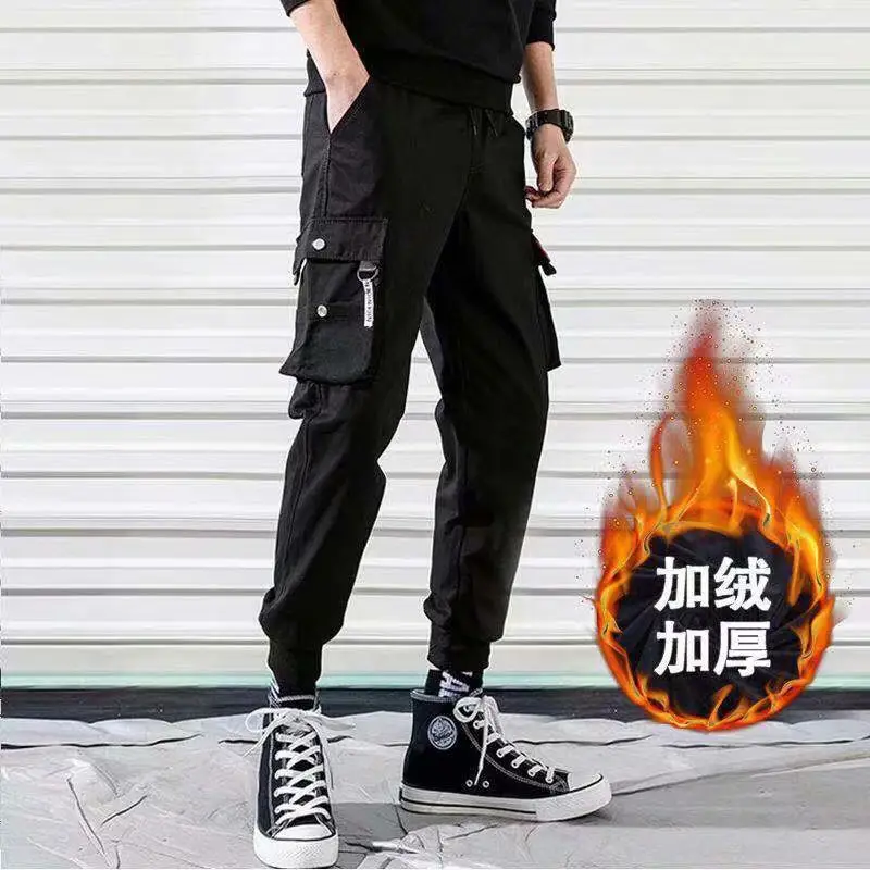 Men's Black Cargo Jogger Pants 2025 Winter Style