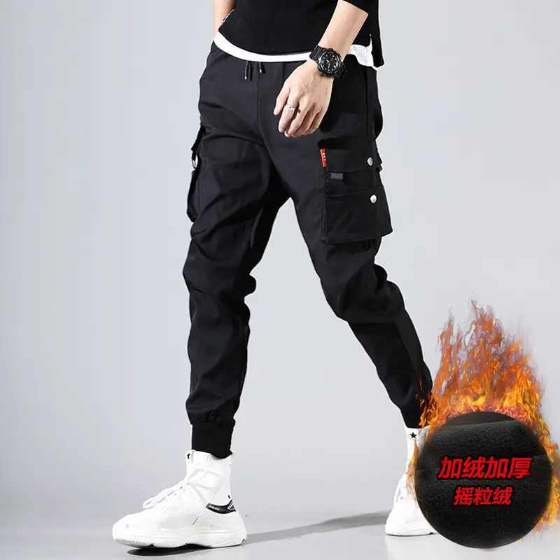 Men's Black Cargo Jogger Pants 2025 Winter Style — feature 2