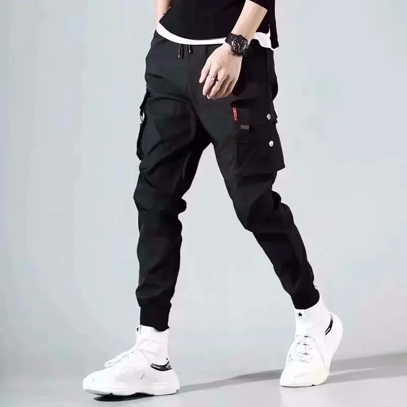 Men's Black Cargo Jogger Pants 2025 Winter Style