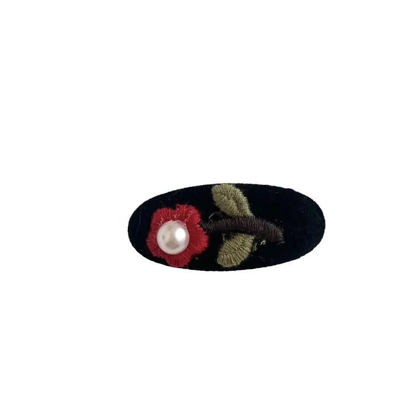 Black Velvet Pearl Hairpins for Women