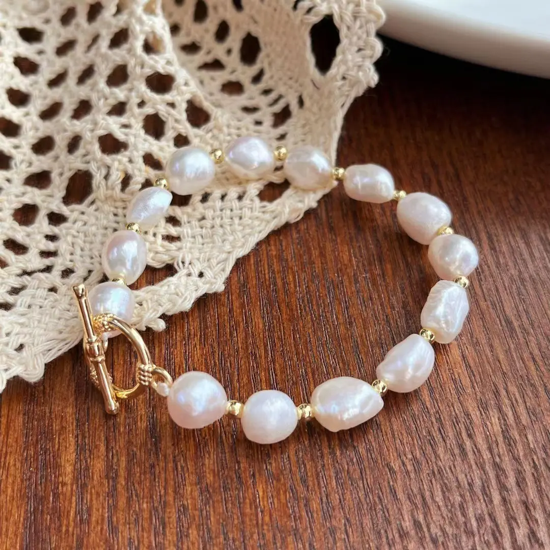 Natural Baroque Pearl Bracelet Necklace Set — feature 8
