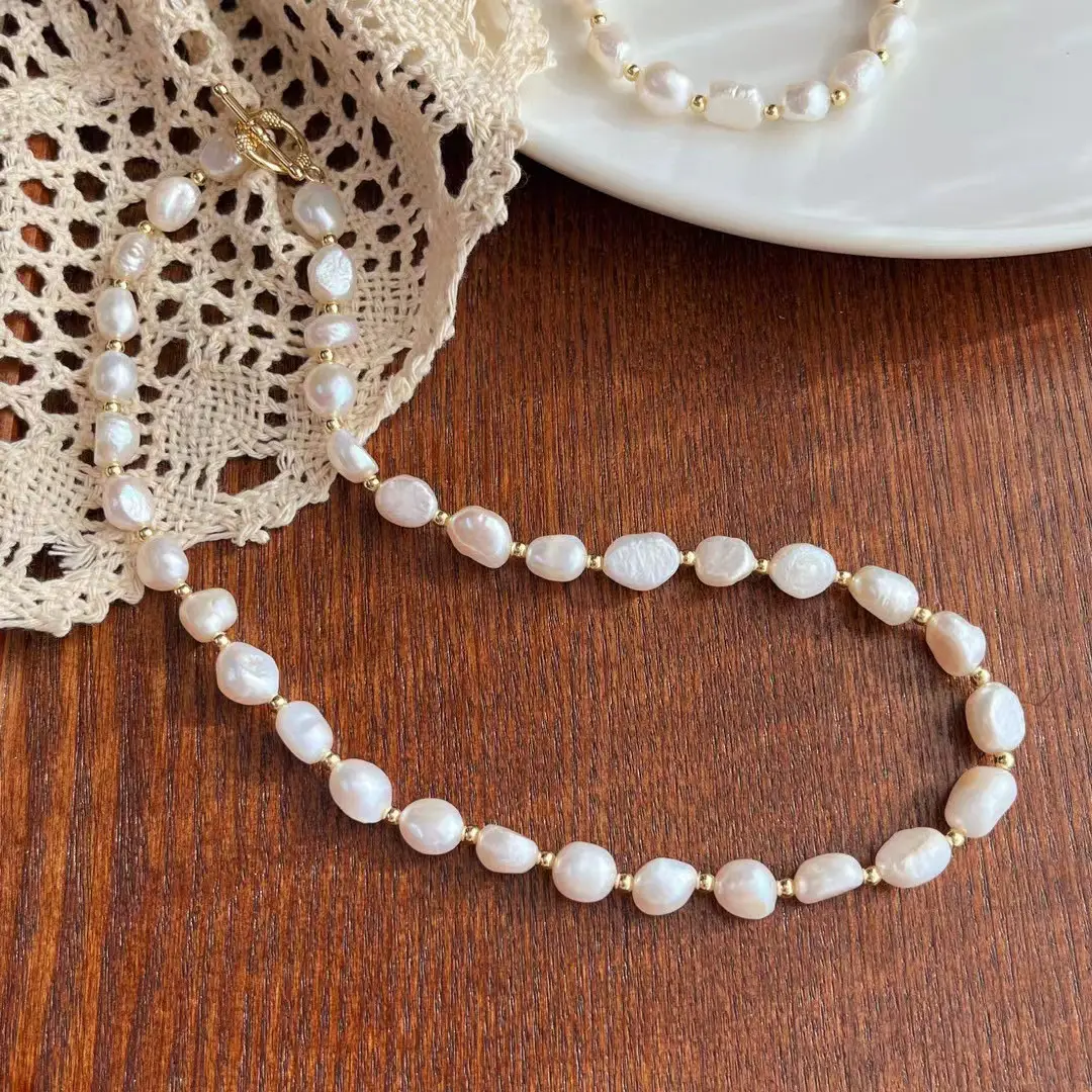Natural Baroque Pearl Bracelet Necklace Set — feature 9