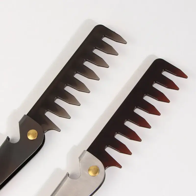 Men's Stainless Steel Wide Tooth Back Comb - Image 4