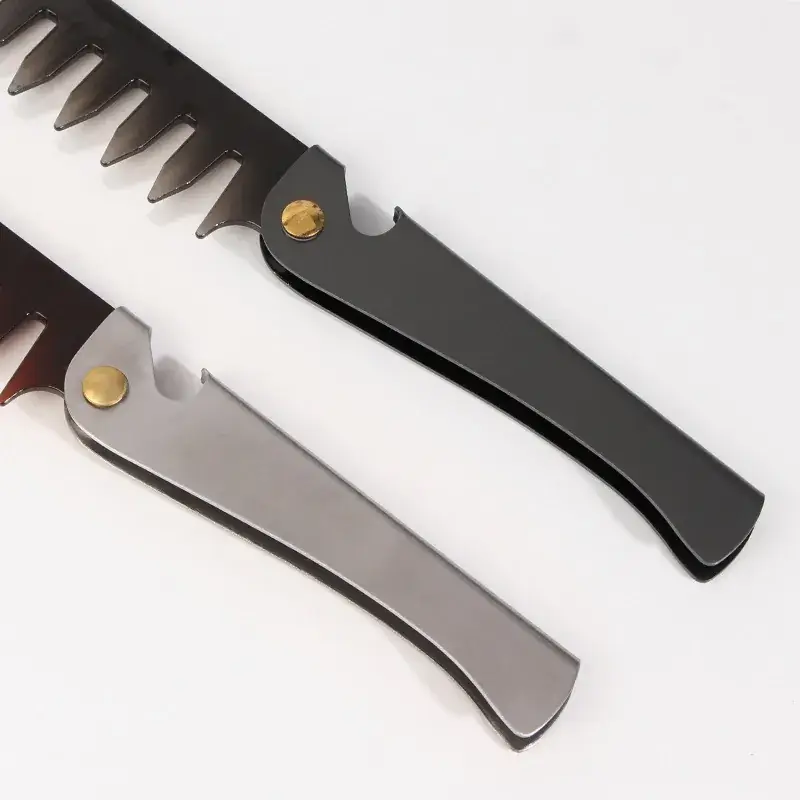 Men's Stainless Steel Wide Tooth Back Comb - Image 5
