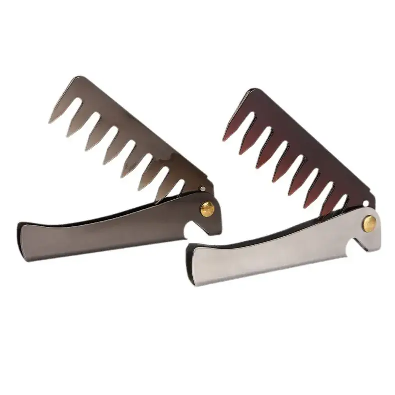 Men's Stainless Steel Wide Tooth Back Comb - Image 6