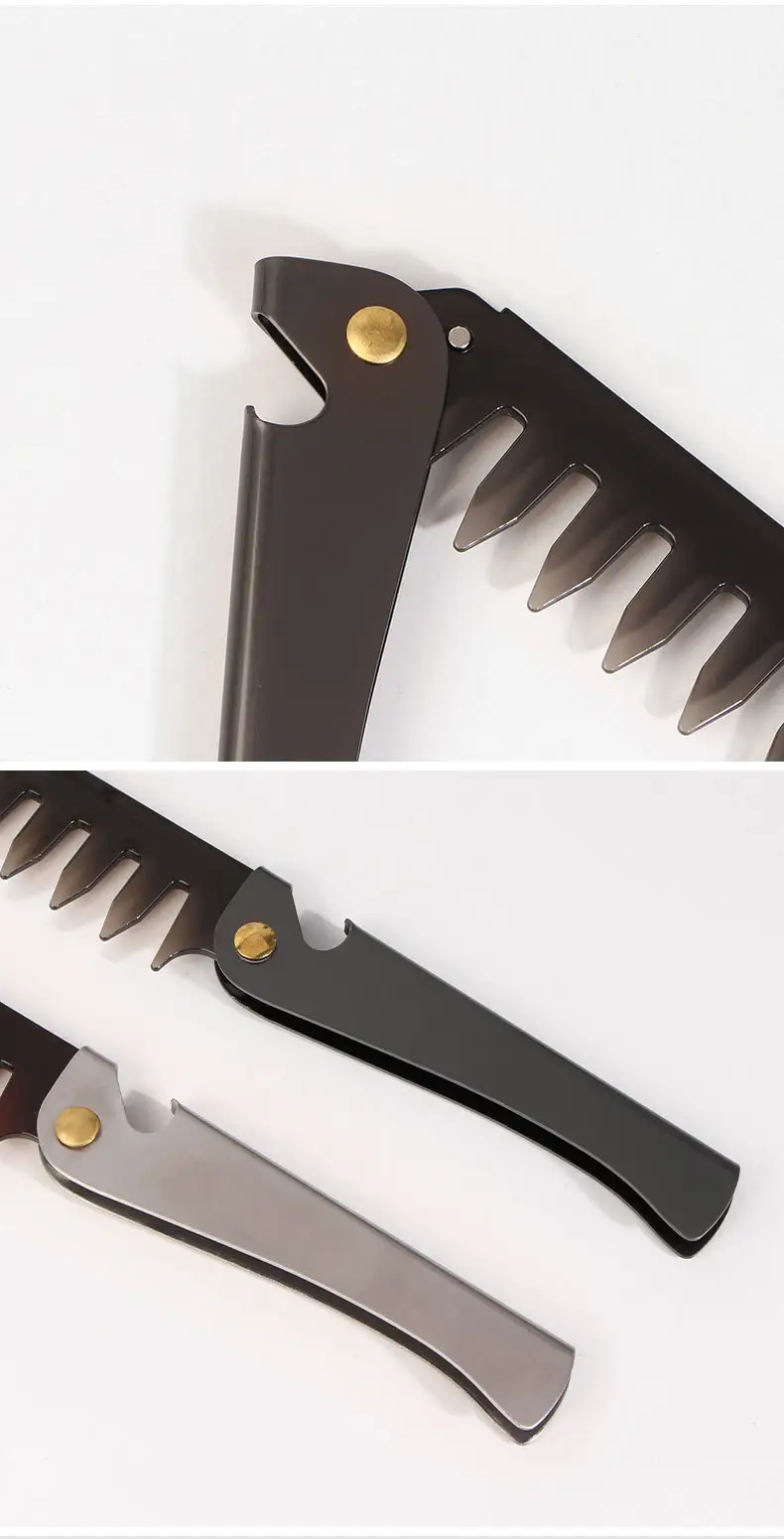 Men's Stainless Steel Wide Tooth Back Comb — feature 3
