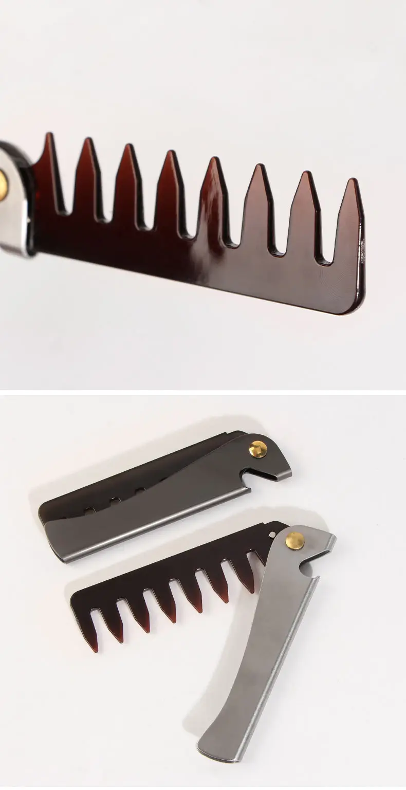 Men's Stainless Steel Wide Tooth Back Comb — feature 4