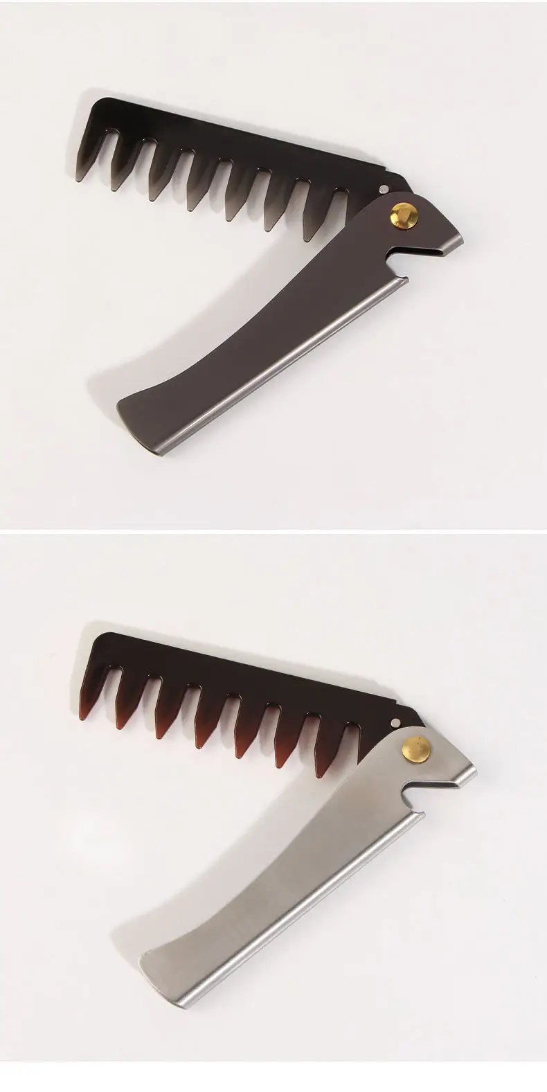 Men's Stainless Steel Wide Tooth Back Comb — feature 5