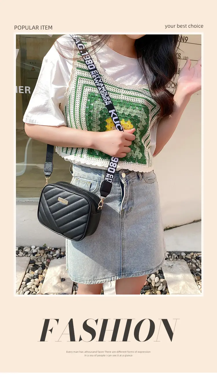 White Quilted Crossbody Bag with Embroidered Design — feature 1