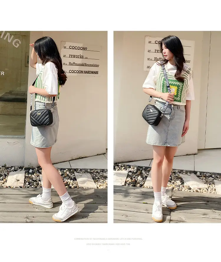White Quilted Crossbody Bag with Embroidered Design — feature 10