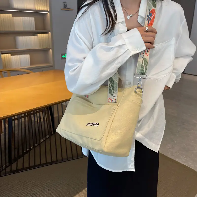 Lightweight Crossbody Bag for Women Canvas Student Commuter Bag - Image 5