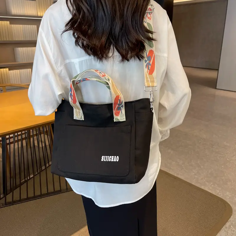 Lightweight Crossbody Bag for Women Canvas Student Commuter Bag - Image 6