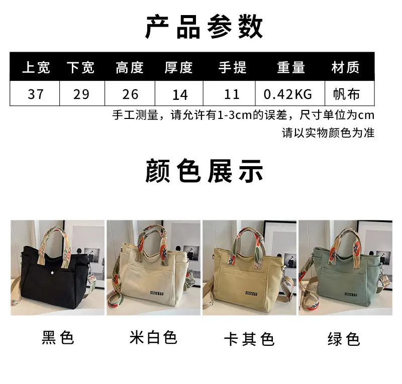 Lightweight Crossbody Bag for Women Canvas Student Commuter Bag — feature 2