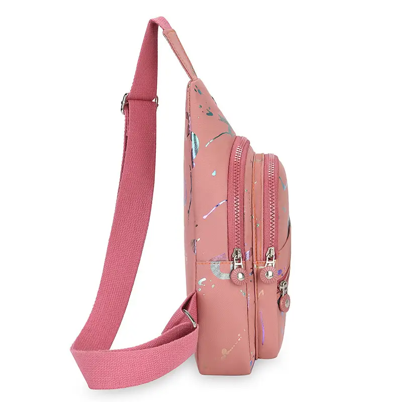 Women's Pink Crossbody Bag with Mirror Design - Image 6