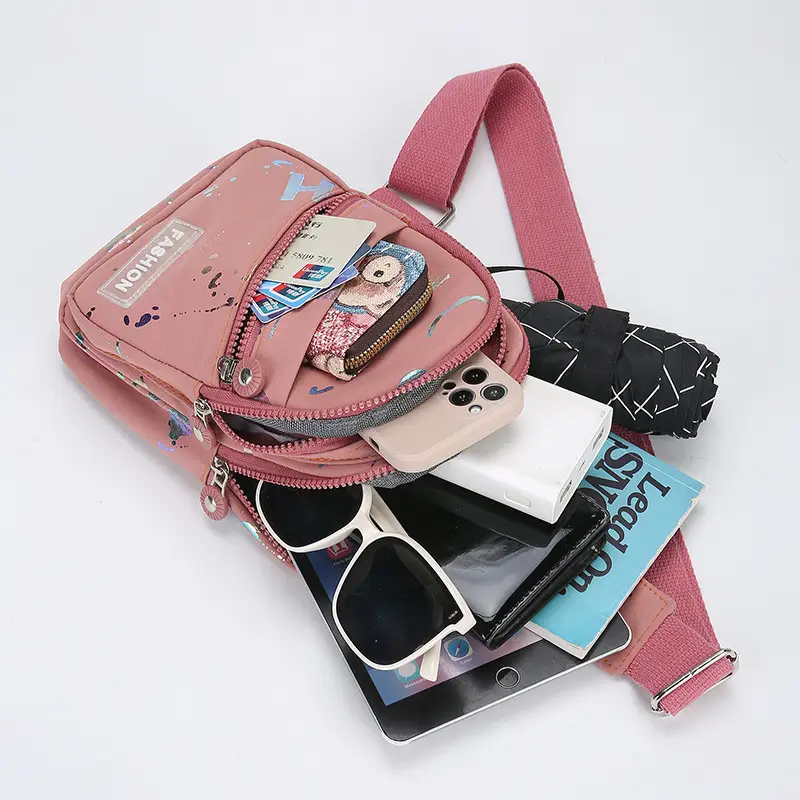 Women's Pink Crossbody Bag with Mirror Design - Image 7