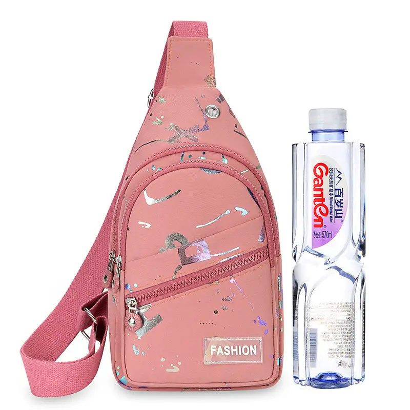 Women's Pink Crossbody Bag with Mirror Design - Image 8