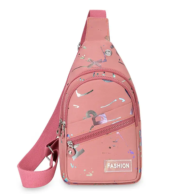 Women's Pink Crossbody Bag with Mirror Design - Image 9