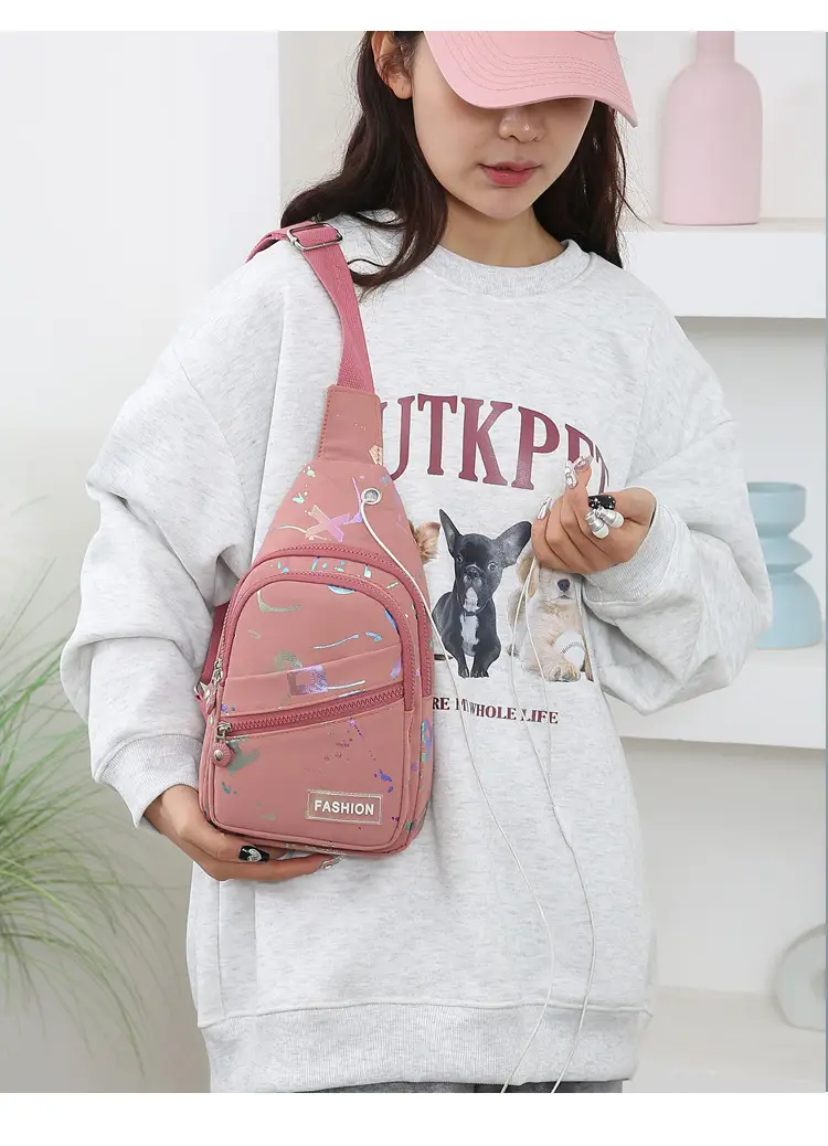 Women's Pink Crossbody Bag with Mirror Design — feature 22