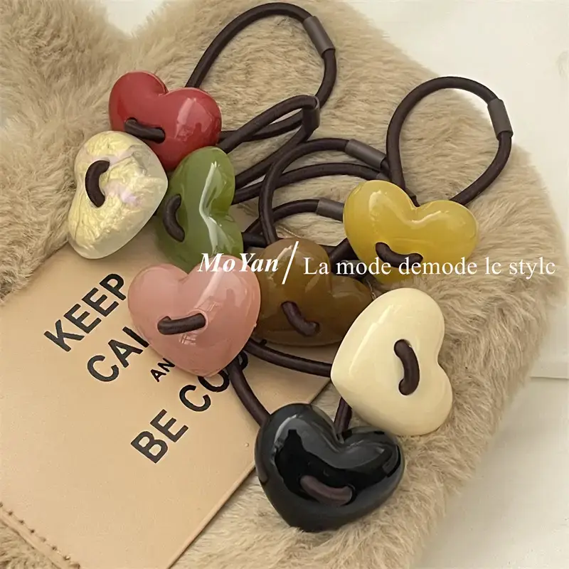 Black Heart-Shaped Korean Hair Band 2023 New Arrival