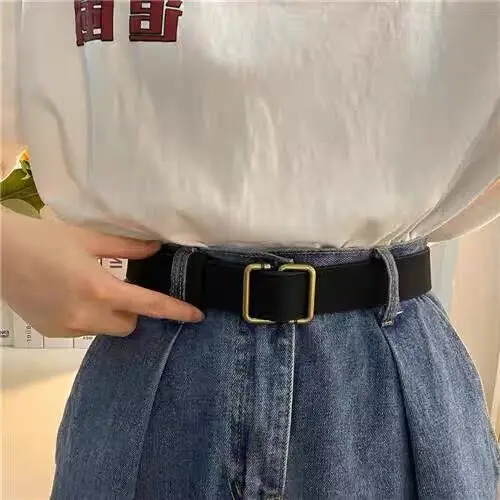 Black No-Punch Belt for Men Women Wide Jeans - Image 4