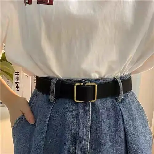 Black No-Punch Belt for Men Women Wide Jeans - Image 5