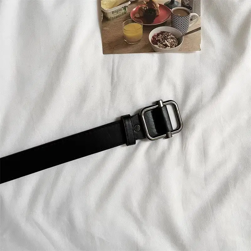 Black No-Punch Belt for Men Women Wide Jeans — feature 6