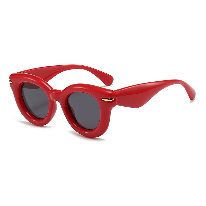 Men Black Round Thick Frame Sunglasses - Image 13