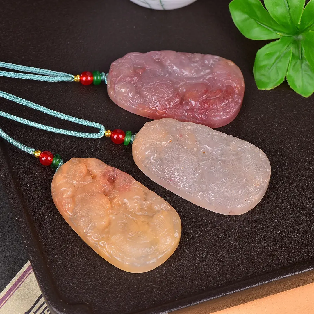 Fine Gold Jade Fish Pendant Necklace — feature 7