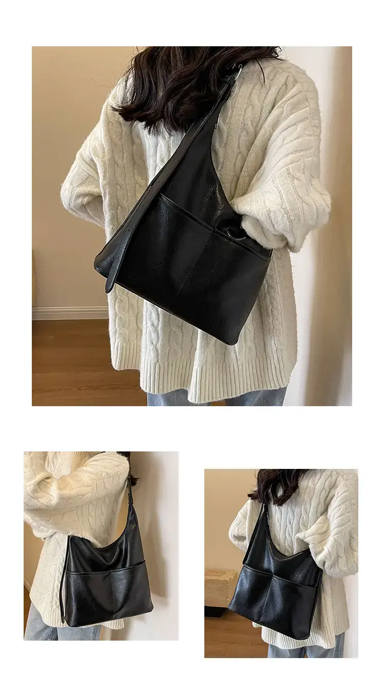2023 New Retro Fashion Women's Shoulder Bag Black Large Capacity — feature 9
