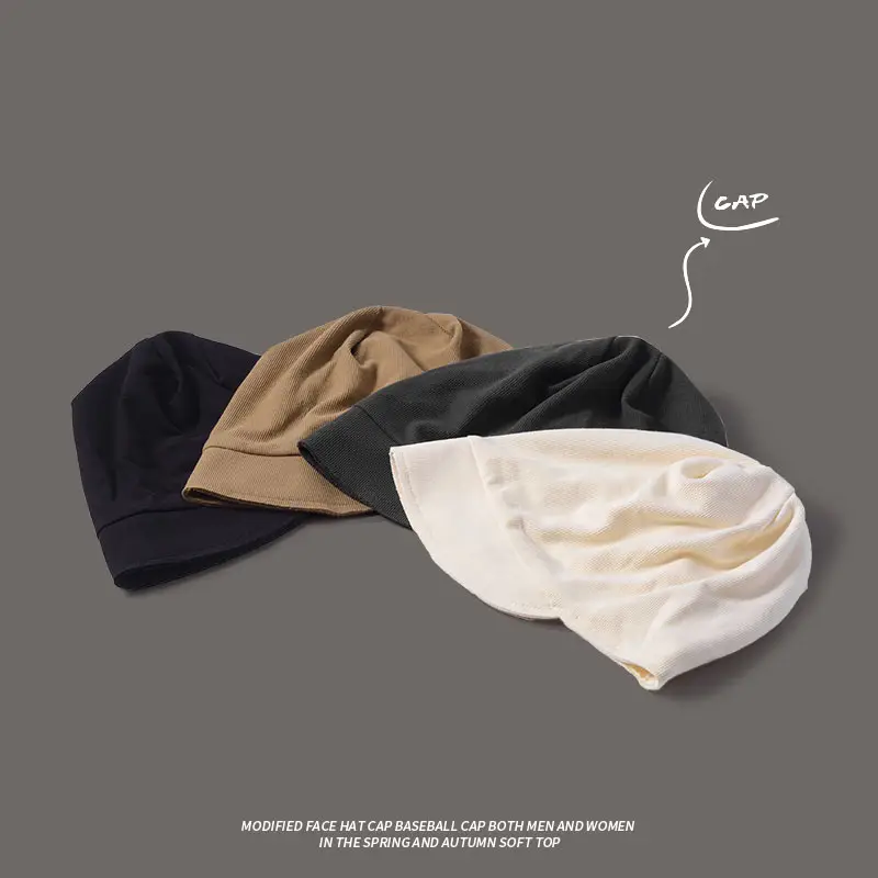 Women's Beanie with Face Cover Beige Winter Autumn - Image 4