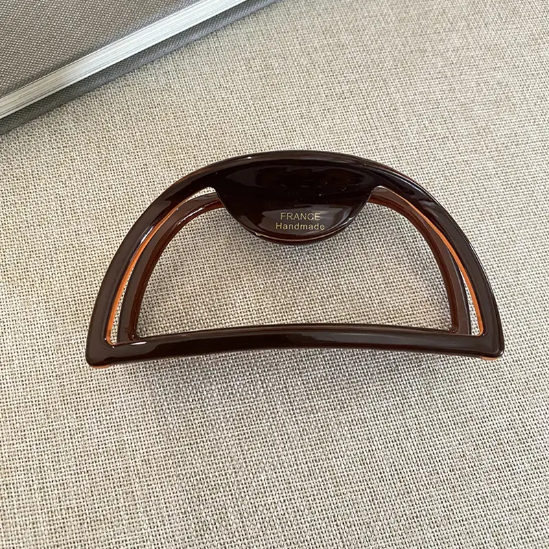 French Retro Gold Acetate Shark Clip Hairpin