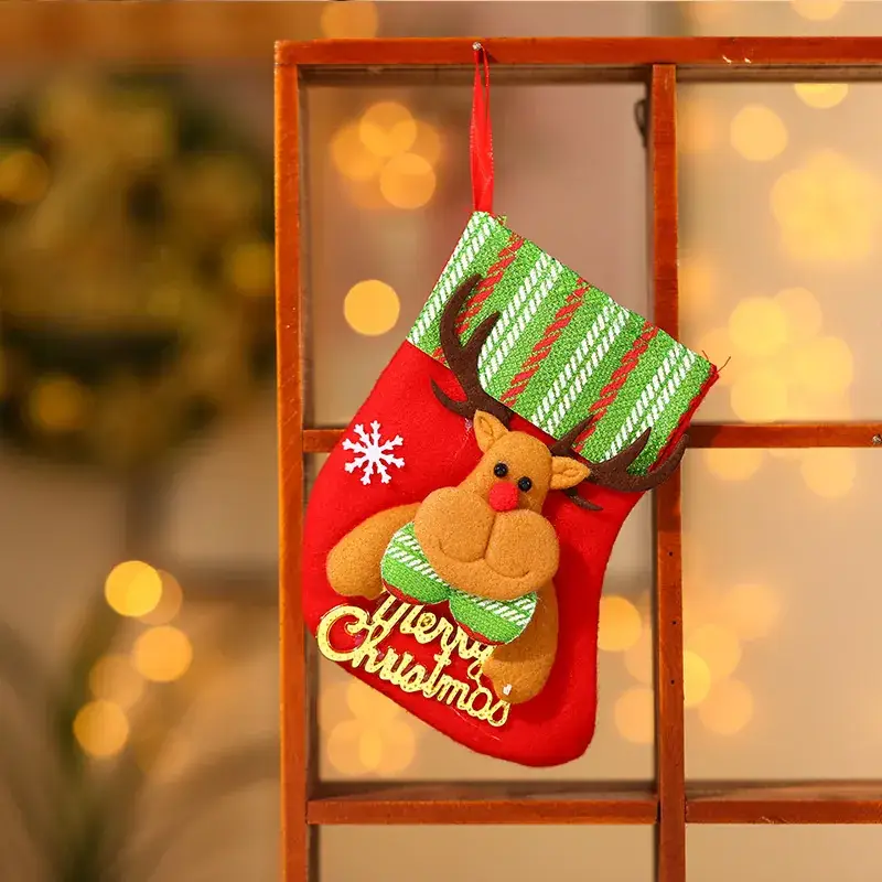 Christmas Cartoon Socks Gift Bag Set of 4 - Image 3