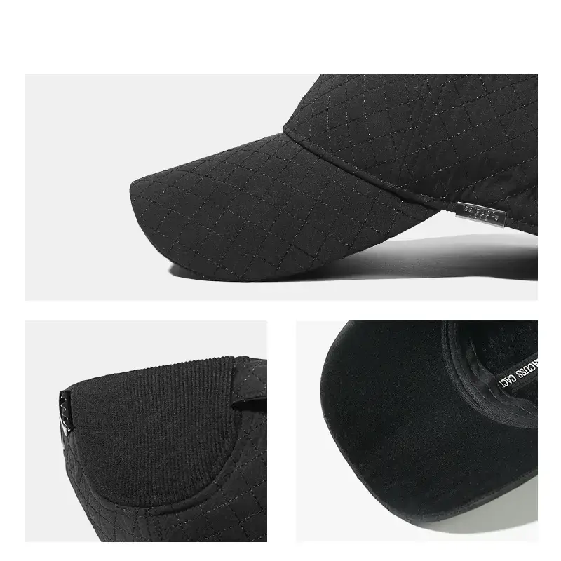 Men's Winter Quilted Baseball Cap Large Head