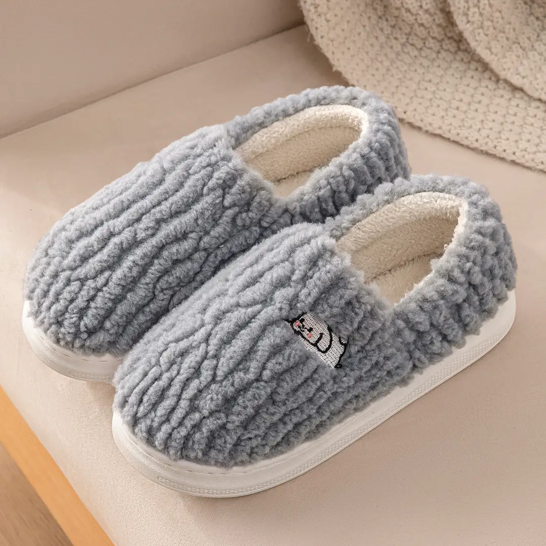Lidani Cotton Slippers Women's Winter 2023 New Indoor Home Bag with Outer Wear Non-slip Warm Plush Slippers for Men - Image 2