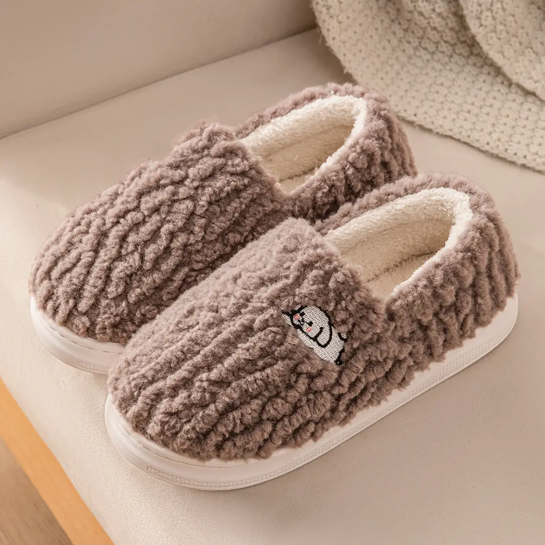 Lidani Cotton Slippers Women's Winter 2023 New Indoor Home Bag with Outer Wear Non-slip Warm Plush Slippers for Men - Image 5